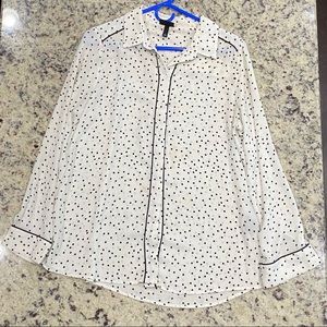 Black and white polka dot blouse